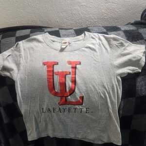 Gray Tee with Red Lafayette Logo